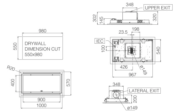 Аспиратор за таван Elica HILIGHT-W H30 WH 100